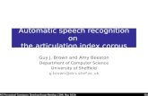 Automatic speech recognition on  the articulation index corpus