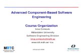 Advanced Component-Based Software Engineering - Course Organization