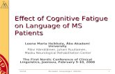 Effect of Cognitive Fatigue on Language of MS Patients