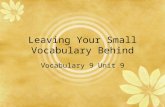 Leaving Your Small Vocabulary Behind
