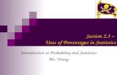 Section 2.3 ~  Uses of Percentages in Statistics