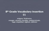 8 th  Grade Vocabulary Insertion 11