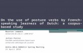 On the use of posture  verbs  by  French-speaking learners  of  Dutch : a  corpus-based study