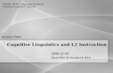 Cognitive Linguistics and L2 Instruction