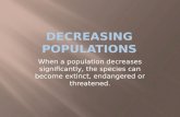 DECREASING POPULATIONS