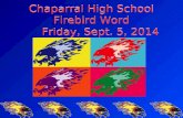 Chaparral High School Firebird Word Friday, Sept. 5, 2014