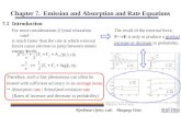 Chapter 7.  Emission and Absorption and Rate Equations