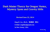 Dark Matter Theory for Oregon Vortex,  Mystery Spots and Gravity Hills Revised June 22, 2014