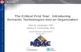 The Critical First Year:  Introducing Semantic Technologies into an Organization