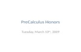 PreCalculus Honors