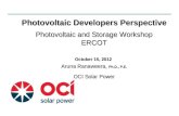 Photovoltaic Developers Perspective Photovoltaic and Storage Workshop ERCOT