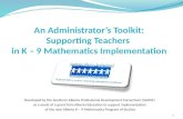 An Administrator’s Toolkit: Supporting Teachers  in K – 9 Mathematics Implementation