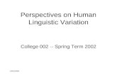 Perspectives on Human Linguistic Variation