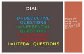 dial   d=deductive questions i =inferential questions a=authorial questions l=literal questions