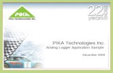 PIKA Technologies Inc. Analog Logger Application Sample  December 2009