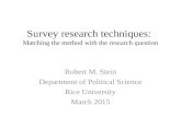 Survey research techniques:  Matching the method with the research question