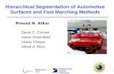 Hierarchical Segmentation of Automotive Surfaces and Fast Marching Methods