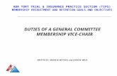 DUTIES OF A GENERAL COMMITTEE MEMBERSHIP VICE-CHAIR