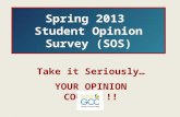 Spring 2013  Student Opinion Survey (SOS)
