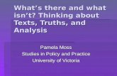 What’s there and what isn’t? Thinking about Texts, Truths, and Analysis