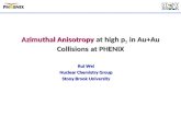 Azimuthal Anisotropy  at high p T  in Au+Au Collisions at PHENIX