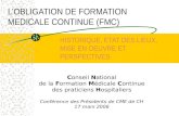 L’OBLIGATION DE FORMATION MEDICALE CONTINUE (FMC)