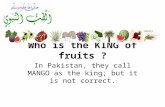 Who is the KING of fruits ?