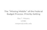 The “Missing Middle” of the Federal Budget Process: Priority-Setting