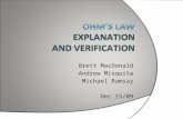 Ohm’s Law  Explanation and Verification