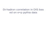 Di-hadron correlation in DIS based on e+p pythia data