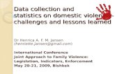 Data collection and  statistics on domestic violence - challenges and lessons learned