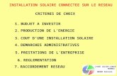 INSTALLATION SOLAIRE CONNECTEE SUR LE RESEAU