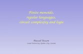 Finite monoids,  regular languages,  circuit complexity and logic
