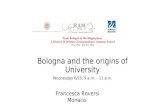 Bologna and the origins of University Wednesday 6/25, 9 a.m. – 11 a.m.