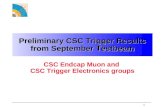Preliminary CSC Trigger Results from September Testbeam