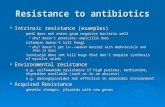 Resistance to antibiotics