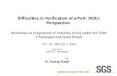 Difficulties in Verification of a  PoA : DOEs Perspective