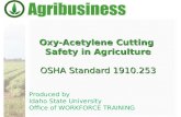 Oxy-Acetylene Cutting  Safety in Agriculture OSHA Standard 1910.253