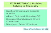 LECTURE TOPIC I: Problem Solving in Chemistry