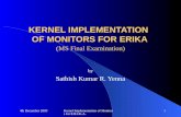 KERNEL IMPLEMENTATION  OF MONITORS FOR ERIKA