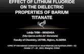 Effect  OF LITHIUM FLUORIDE ON THE DIELECTRIC PROPERTIES OF BARIUM TITANATE