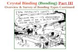 Crystal Binding  (Bonding) Overview & Survey of Bonding Types Continued