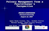 Privacy Management From a Practitioner’s Perspective