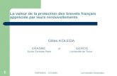 La valeur de la protection des brevets français appréciée par leurs renouvellements