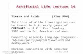 Artificial Life Lecture 14