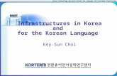 Infrastructures in Korea and  for the Korean Language