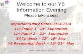 Welcome to our Y6  Information Evening