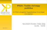 PISA: Tudás és/vagy politika A PISA vizsgálat fogadtatása 6 európai országban