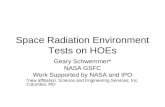 Space Radiation Environment Tests on HOEs