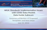 WG4: Standards Implementation Issues with CDISC Data Models Data Guide  Subteam
